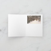 TUNNEL VAN BOMEN IN SNEEUW/DREAMING VAN WITTE CHRI FEESTDAGEN KAART (Binnen)