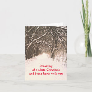 TUNNEL VAN BOMEN IN SNEEUW/DREAMING VAN WITTE CHRI FEESTDAGEN KAART