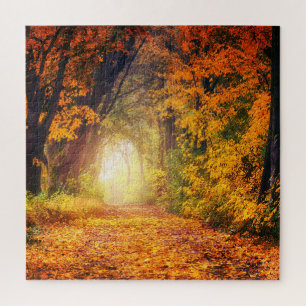 Tunnel van herfstbomen legpuzzel