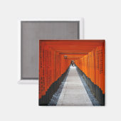 Tunnel van rode heiligdommen bij Fushimi Inari, Ky Magneet (Voorkant / Achterkant)