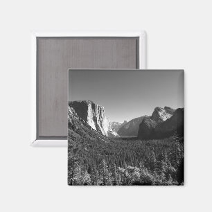 Tunnel View Yosemite Valley zwart-wit foto Magneet