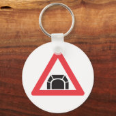 Tunnel Waarschuwingsbord Verkeerssymbool Sleutelhanger (Voorkant)