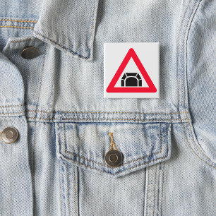 Tunnel Waarschuwingsbord Verkeerssymbool Vierkante Button 5,1 Cm