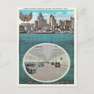  tunnel Windsor Ontario Detroit Michigan Briefkaart