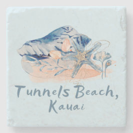 Tunnels Beach Kauai Schelpen Stenen Onderzetter