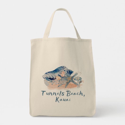 Tunnels Beach Kauai Seashells Canvas tas (Achterkant)