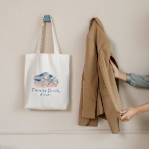 Tunnels Beach Kauai Seashells Canvas tas