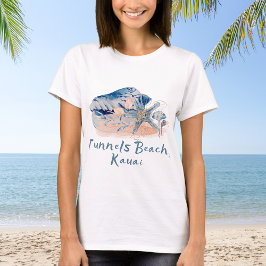 Tunnels Beach Kauai Zee Schelpen T-shirt