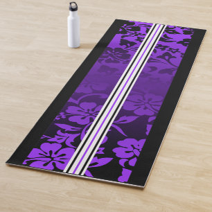 Tunnels met Hawaiian Hibiscus Surfboard Paars Yogamat