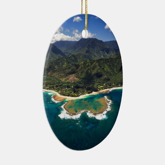 Tunnels rif op het Hawaiiaanse eiland Kauai Keramisch Ornament (Rechts)