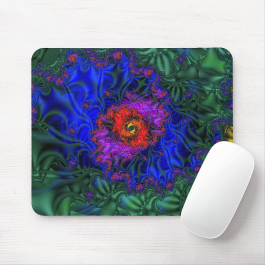 Tunnelvisie | Rainbow Fractal Art Muismat (Met muis)