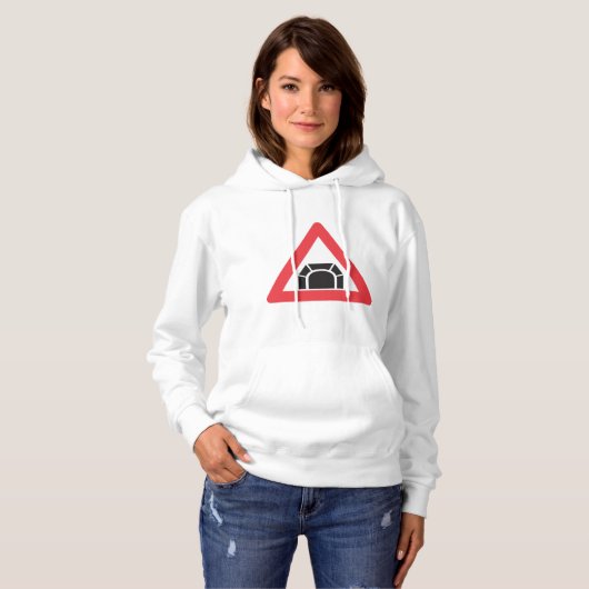 tunnelwaarschuwing verkeersbord hoodie (Voorkant volledig)