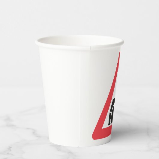 tunnelwaarschuwing verkeersbord papieren bekers (Rechts)