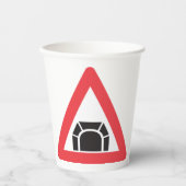 tunnelwaarschuwing verkeersbord papieren bekers (Voorkant)