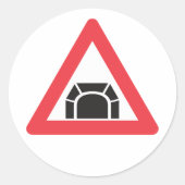 tunnelwaarschuwing verkeersbord ronde sticker (Voorkant)