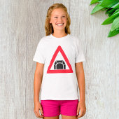 tunnelwaarschuwing verkeersbord t-shirt