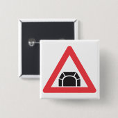 tunnelwaarschuwing verkeersbord vierkante button 5,1 cm (Voorkant /achterkant)