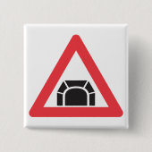 tunnelwaarschuwing verkeersbord vierkante button 5,1 cm (Voorkant)