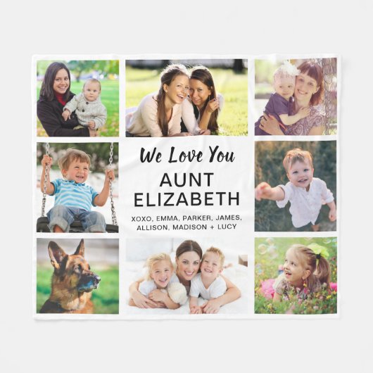 Tunt 8 Fotocollage Fleece Deken (Voorkant (Horizontaal))