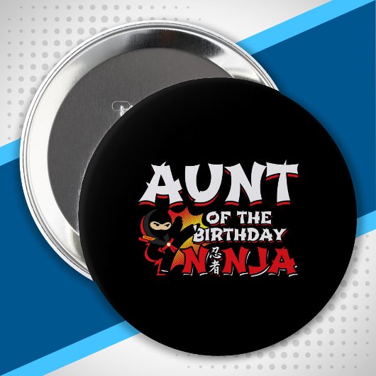 Tunt van de Birthday Ninja - Ninja Birthday Party Ronde Button 4,0 Cm
