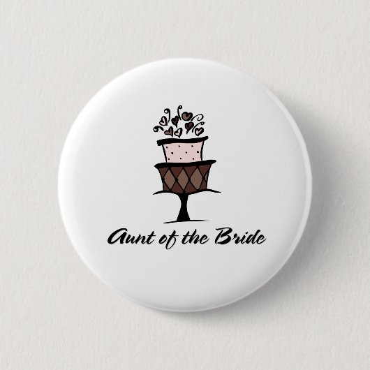 Tunt van de Bride Cake Ronde Button 5,7 Cm (Voorkant)