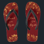Tunt van de Bride Dark Burgundy & Gold Foliage Teenslippers<br><div class="desc">Deze prachtige tante van de Bride donkerbruine teenslippers en goudbladeren hebben een donkerbruine achtergrond die gekant is tegen een ingewikkeld goudgroen patroon en aanpasbare moderne typografie. De combinatie van de rijke Bourgogne en de glanzende gouden creëer en elegant en luxe esthetiek. Het is een mooi cadeau voor je bruidfeestje. Uitzicht...</div>