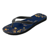 Tunt van de Bride Gold Foliage Navy Blue Teenslippers (Schuin)