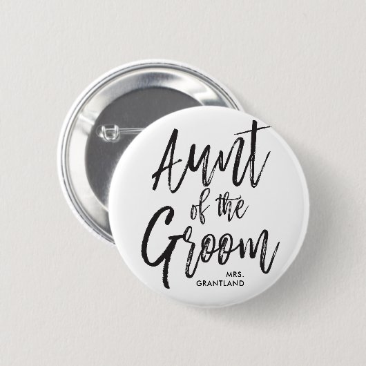 Tunt van de Groom | Manuscript Wedding Ronde Button 5,7 Cm (Voorkant /achterkant)