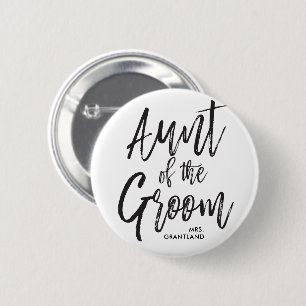 Tunt van de Groom   Manuscript Wedding Ronde Button 5,7 Cm