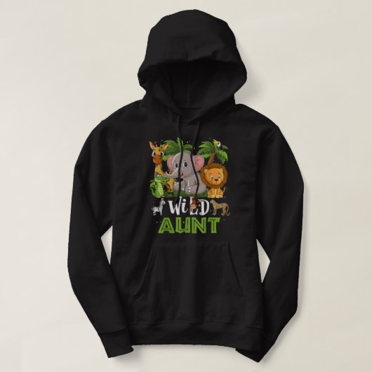 Tunt van de Wilde dierentuin Birthday Safari Oerwo Hoodie (Design voorkant)