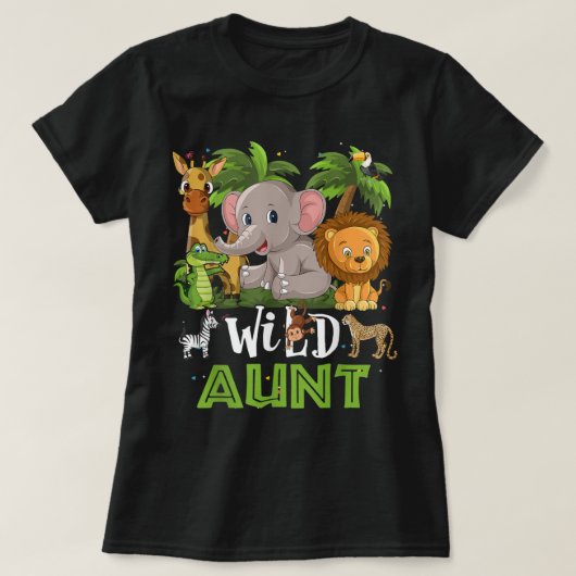 Tunt van de Wilde dierentuin Birthday Safari Oerwo T-shirt (Design voorkant)