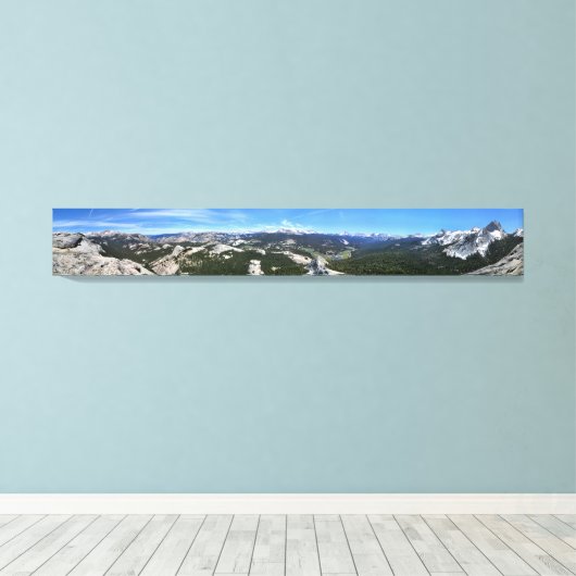 Tuolumne Meadows Panorama uit Fairview Dome - Yos Canvas Afdruk (Insitu (Houten vloer))