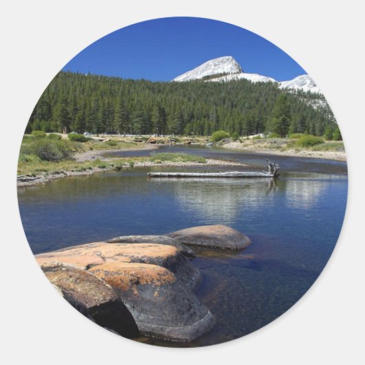 Tuolumne Meadows Yosemite Streams Ronde Sticker (Voorkant)