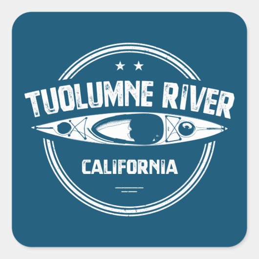Tuolumne River, Californië Vierkante Sticker (Voorkant)