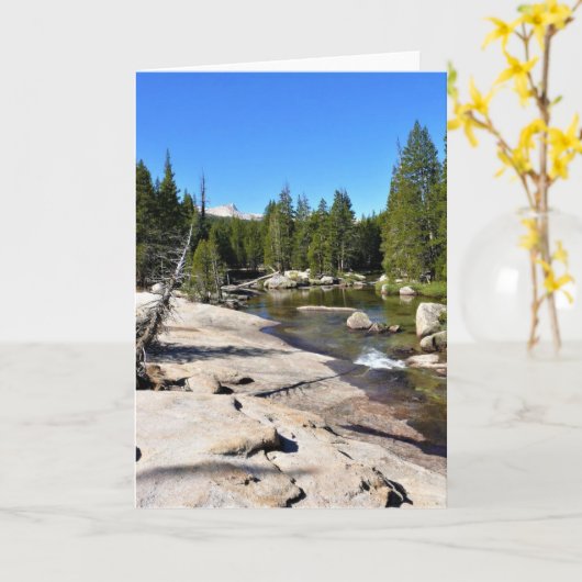 Tuolumne River met Cathedraal Peak, Yosemite, CA Kaart (Gele Bloem)