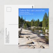 Tuolumne River met Cathedraal Peak, Yosemite, CA P Briefkaart (Voorkant / Achterkant)