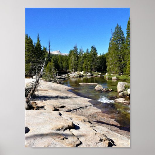 Tuolumne River met Cathedraal Peak, Yosemite, CA Poster (Voorkant)