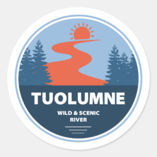 Tuolumne Wild en Schilderachtig River California Ronde Sticker