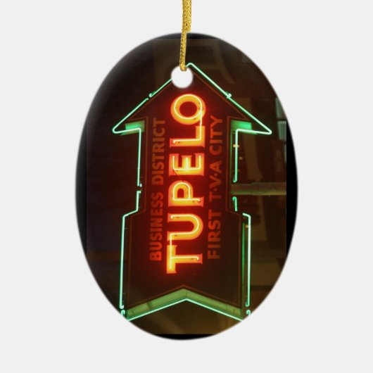 Tupelo-kerstversiering Keramisch Ornament (Voorkant)