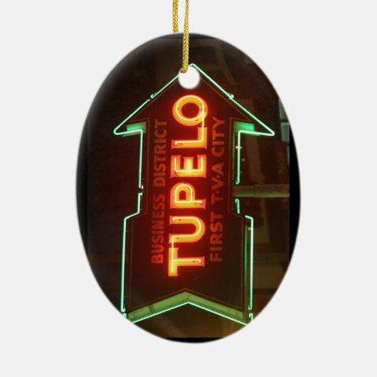 Tupelo-kerstversiering Keramisch Ornament (Achterkant)
