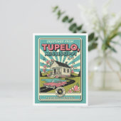 Tupelo, MS Retro Reizen Briefkaart (Staand voorkant)