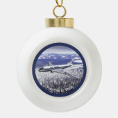 Tupolev (Т у о е в) Tu-104 Keramische Bal Ornament (Voorkant)
