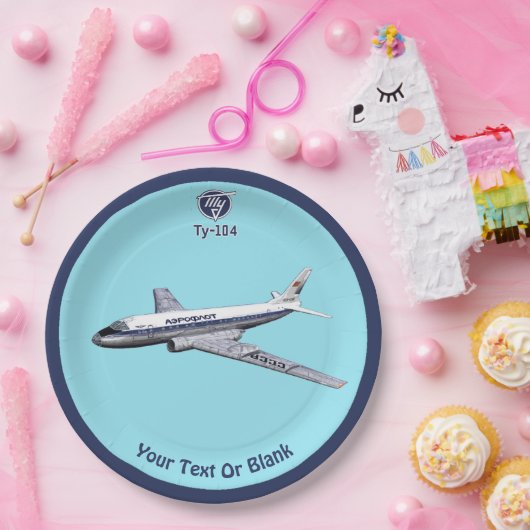 Tupolev (Т у о е в) Tu-104 Papieren Bordje (Feest)