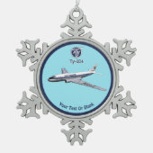 Tupolev (Т у о е в) Tu-104 Tin Sneeuwvlok Ornament (Voorkant)