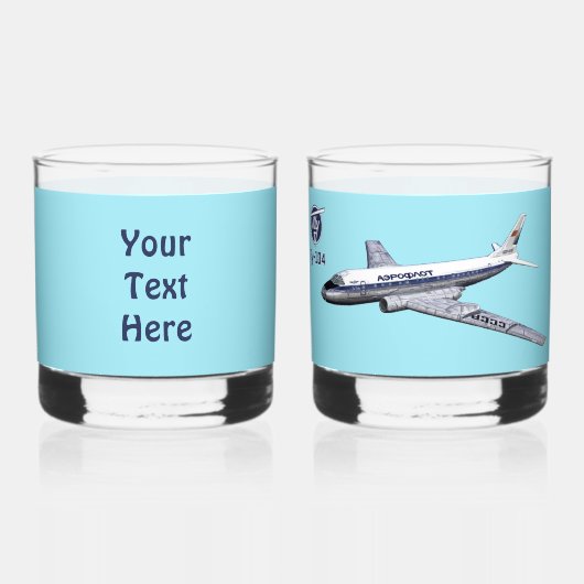 Tupolev (Т у о е в) Tu-104 Whisky Glas (Achterkant)