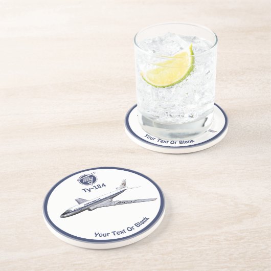 Tupolev (Т у о е в) Tu-104 Zandsteen Onderzetter (Zijkant)