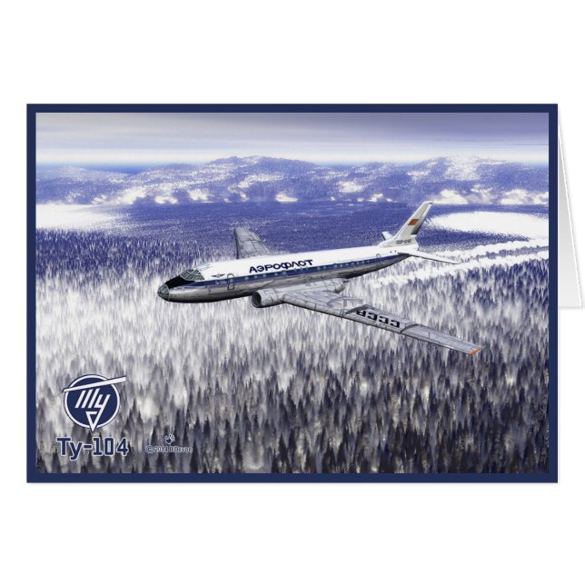 Tupolev (Т у о л в) Tu-104 over Siberië (Voorkant Horizontaal)