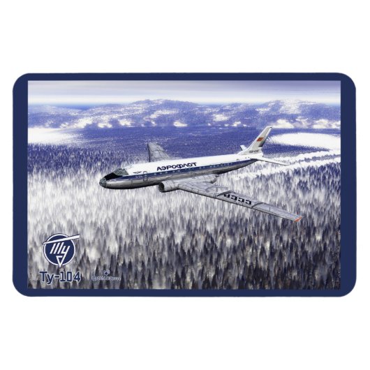 Tupolev (Т у о л в) Tu-104 over Siberië Magneet (Horizontaal)