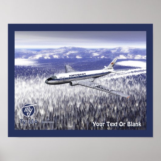 Tupolev (Т у о л в) Tu-104 over Siberië Poster (Voorkant)
