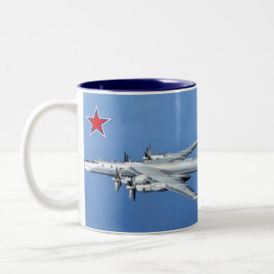 Tupolev 95 "Beer" Bomber-Mok Tweekleurige Koffiemok